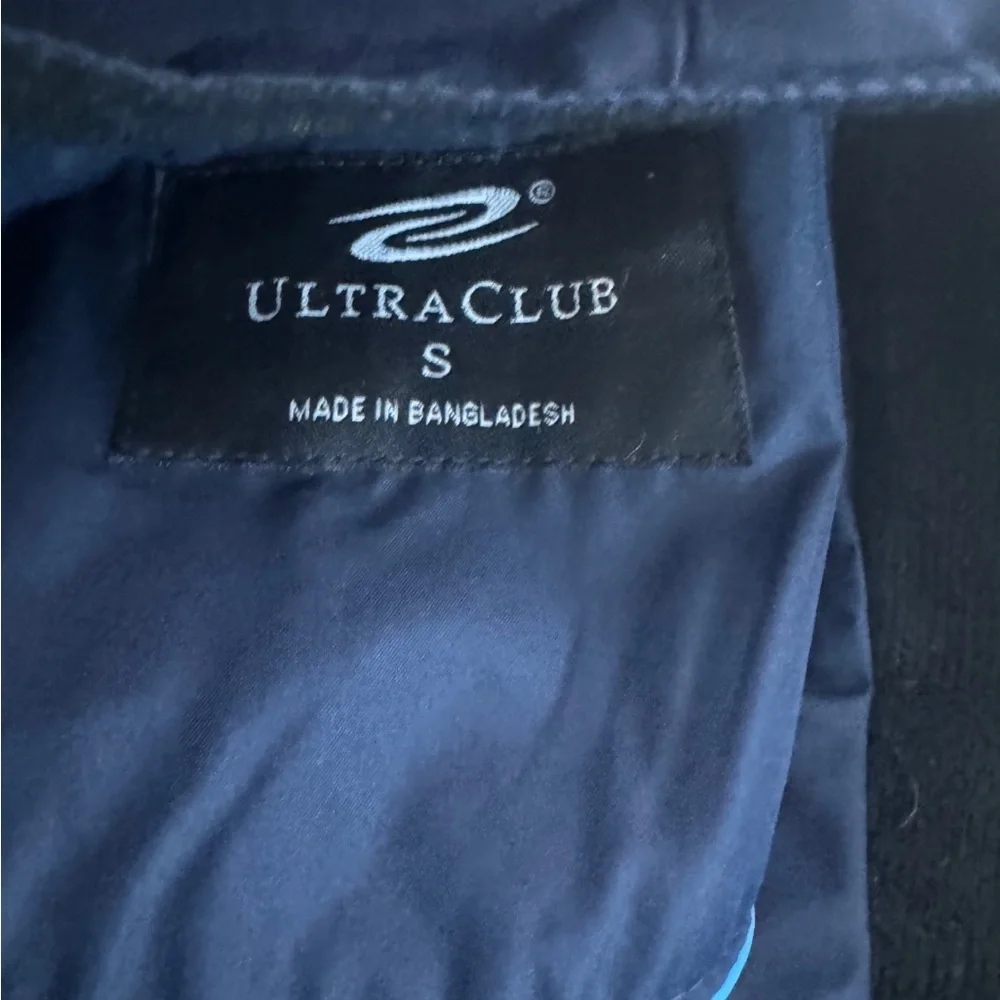 Ultra Club Navy Quarter Zip Windbreaker Pullover Jacket Athleisure Coastal